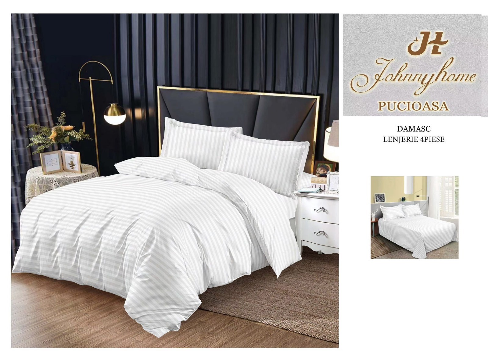 Единичен комплект памук райе - 4 части G2-05