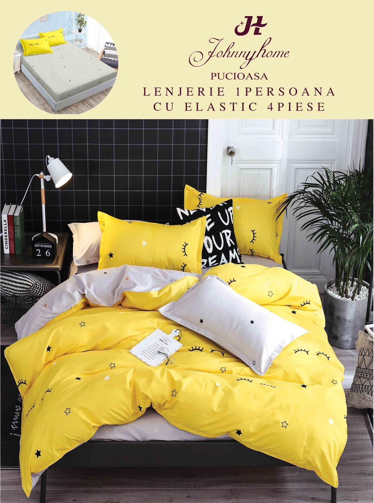 Спално бельо 4 части с ластик 100% памук T60-119