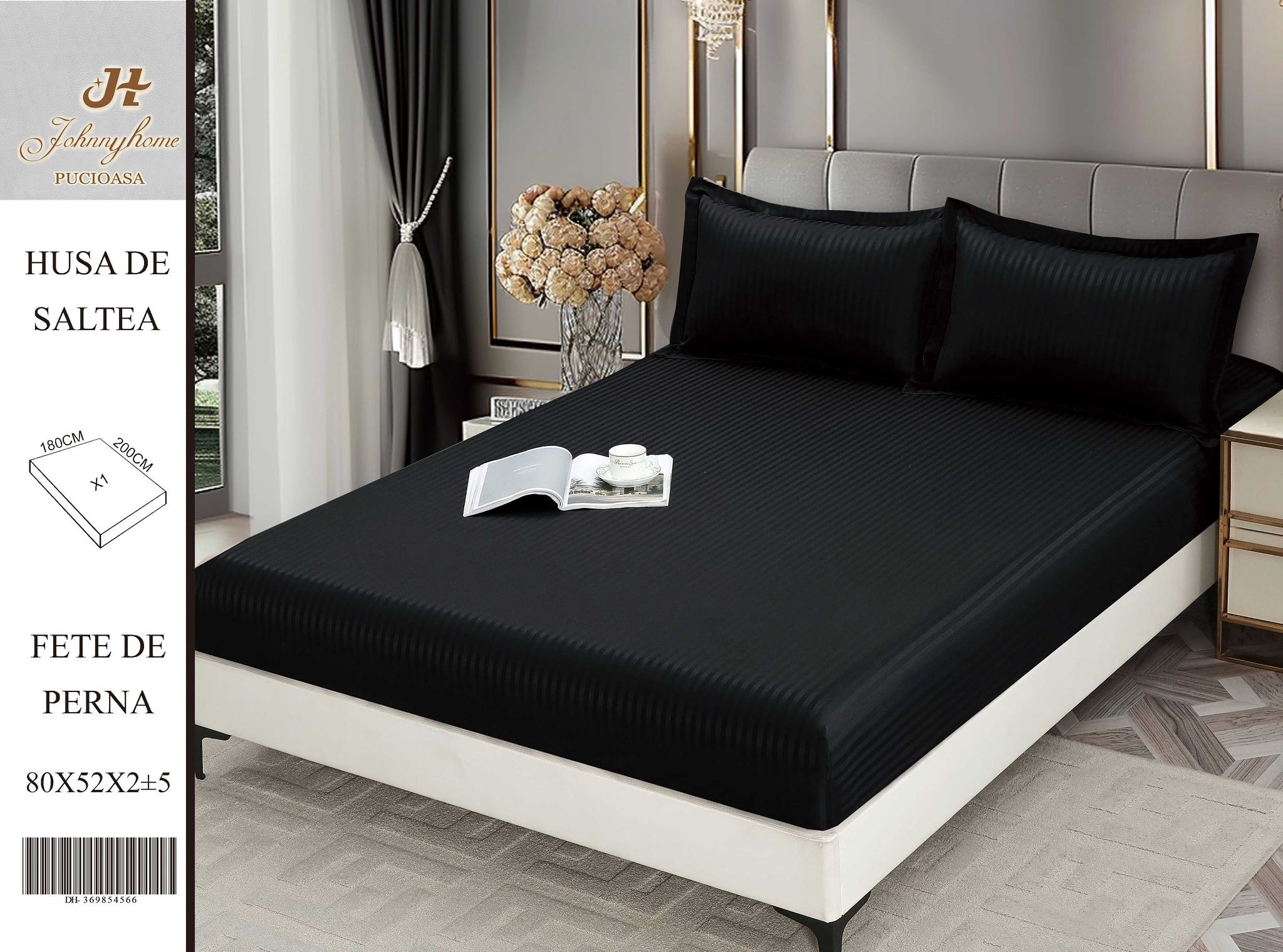 Едноцветно спално бельо от 3 части с ластик - DH-04