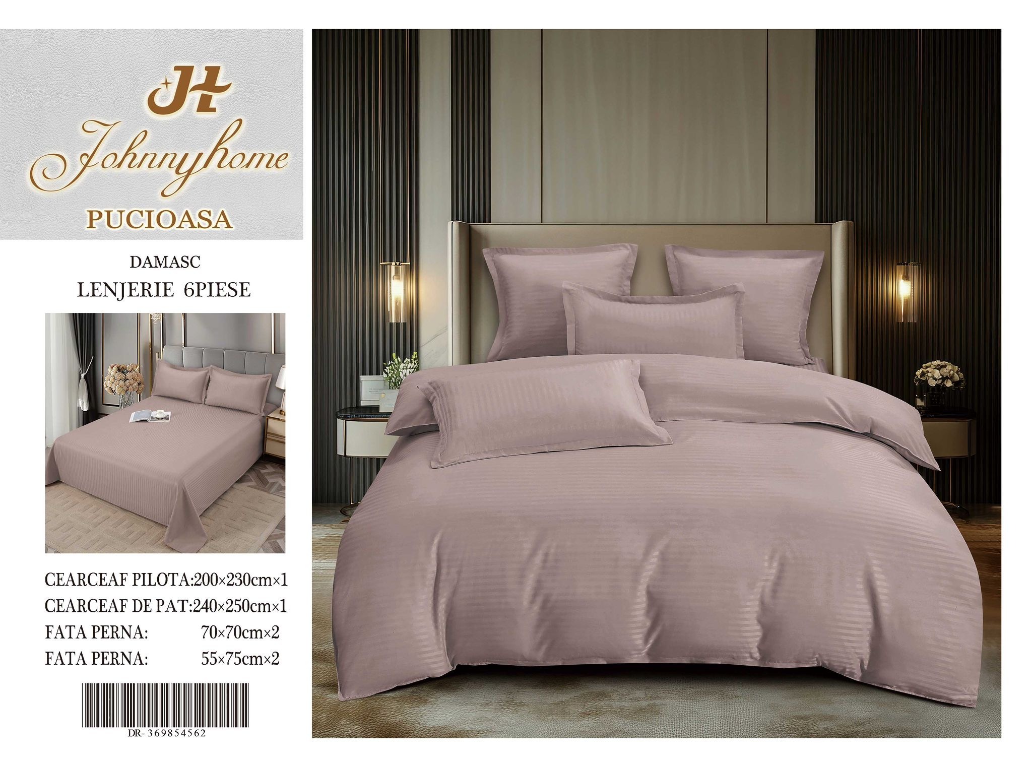 Едноцветно спално бельо от 6 части - DR-07