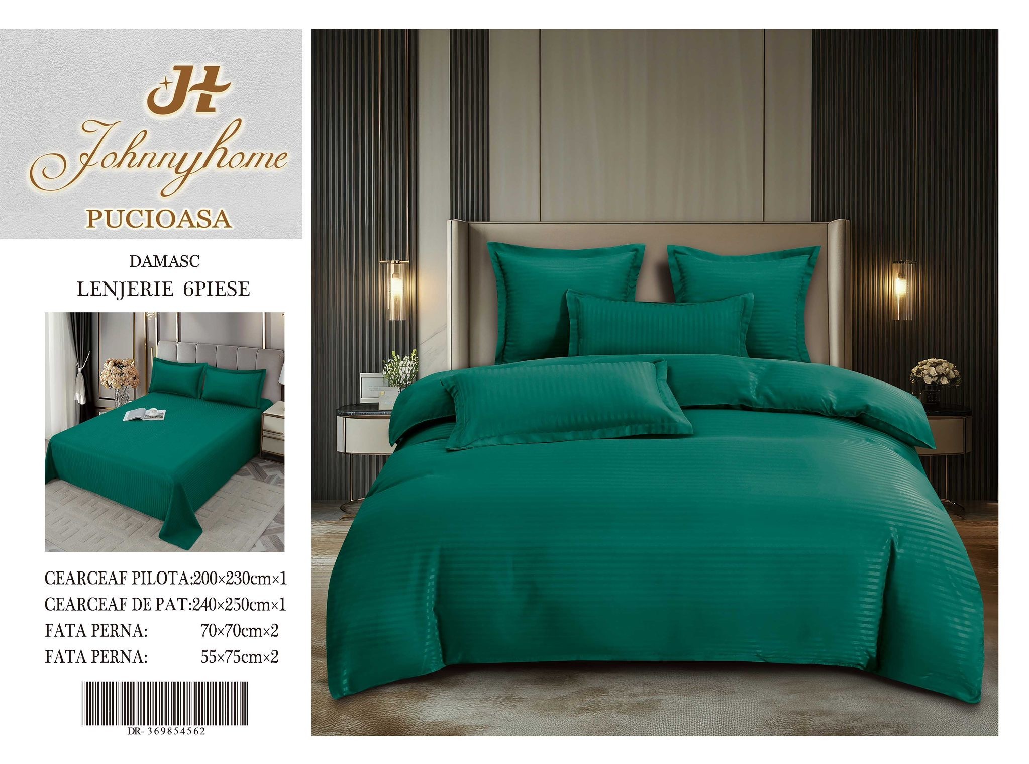 Едноцветно спално бельо от 6 части - DR-10