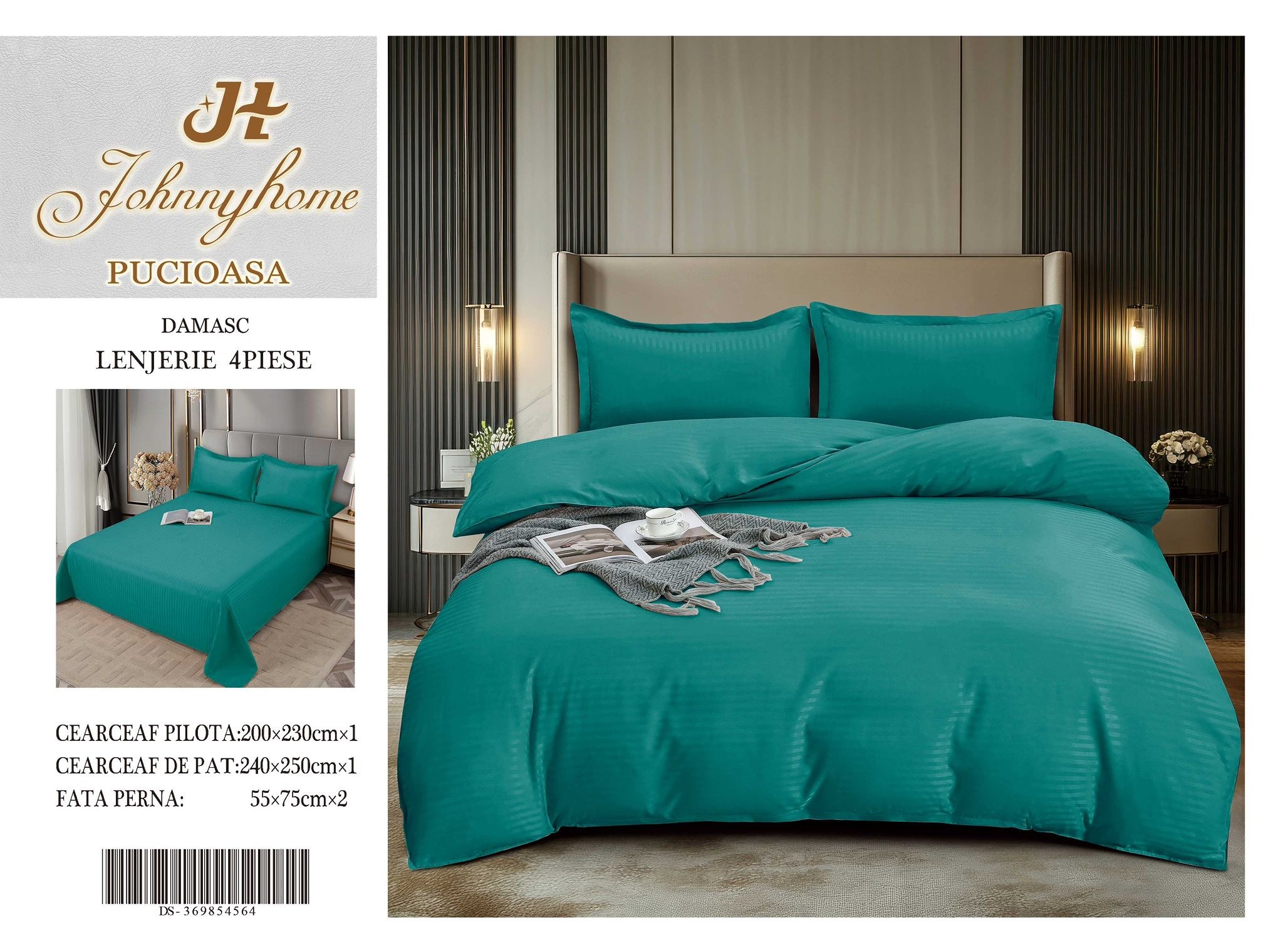 Едноцветно спално бельо от 4 части - DS-09