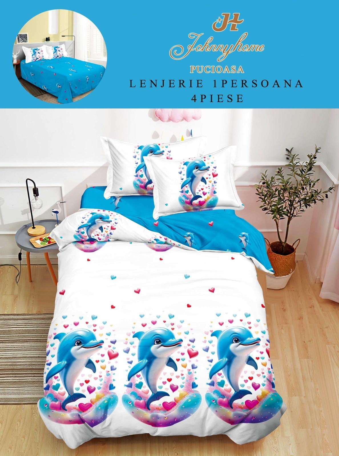 Комплект единично спално бельо 100% памук 4 части Y60-128